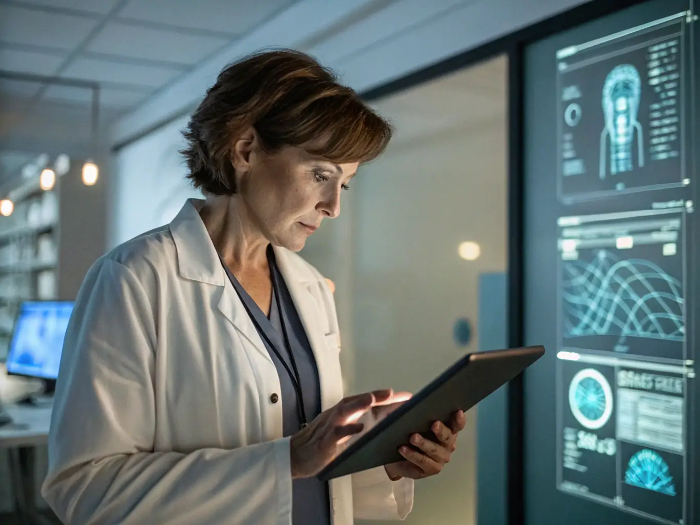 An image showing a healthcare administrator coordinating appointments and managing medical records on a computer screen, representing Medivention's healthcare coordination services.