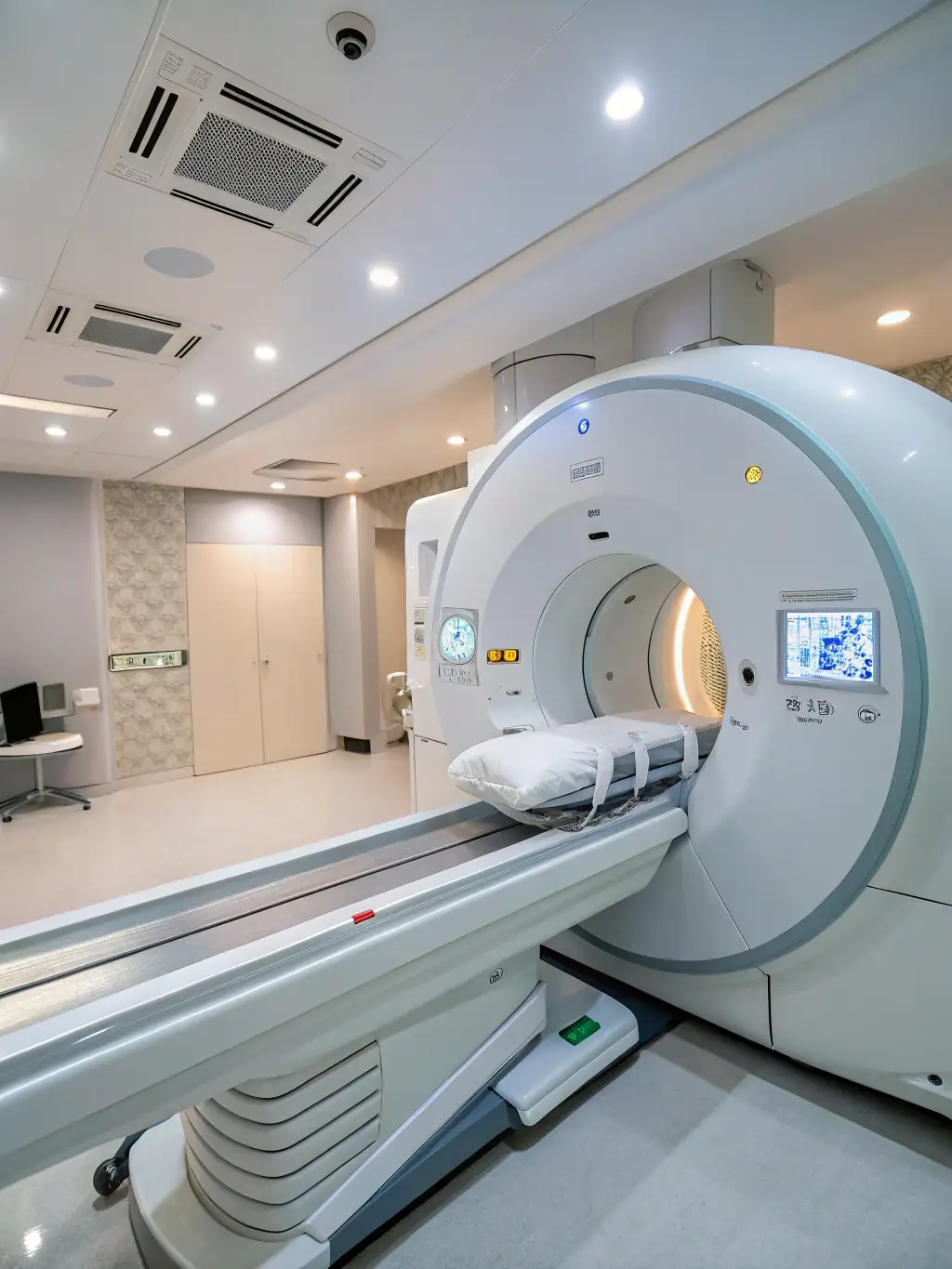 An advanced MRI machine scanning a patient, with a focus on the precision and clarity of diagnostic imaging.